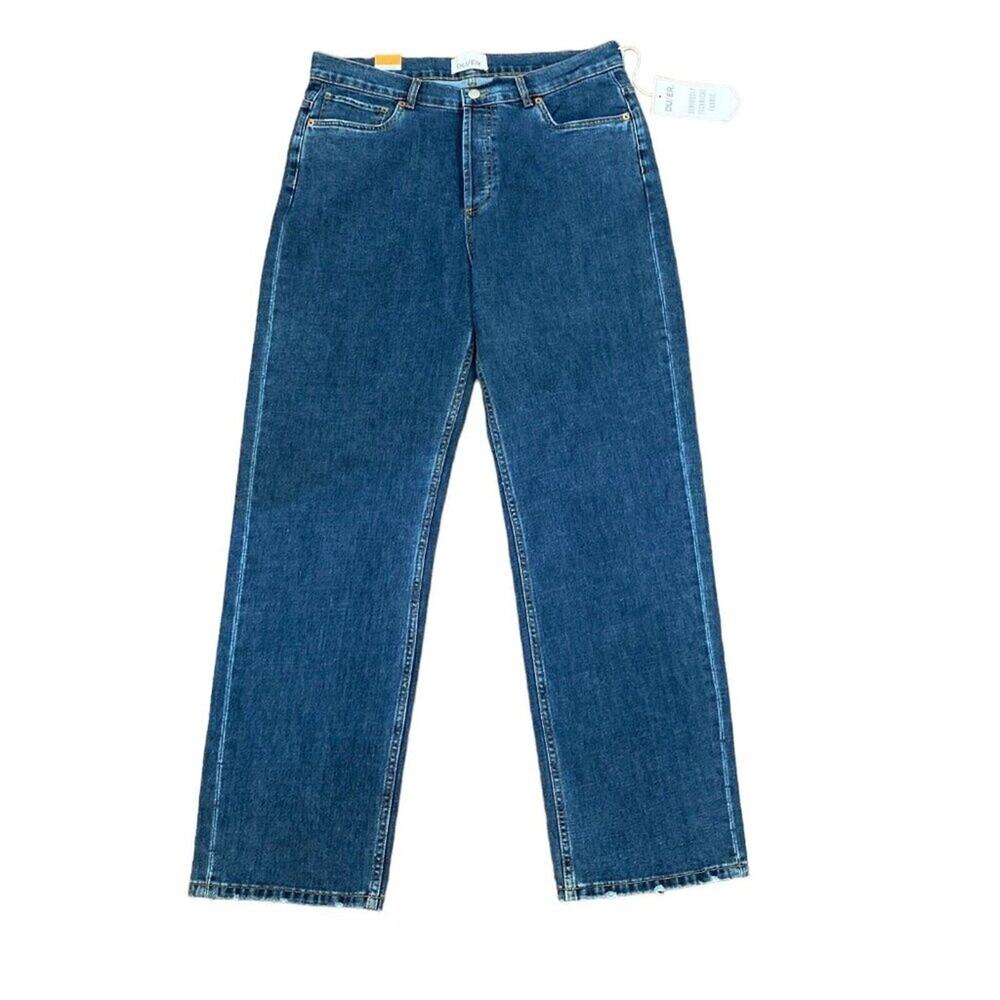 DU/ER DUER Jeans Womens Loose Straight Medium Wash Blue Denim Size 33 x 32 New